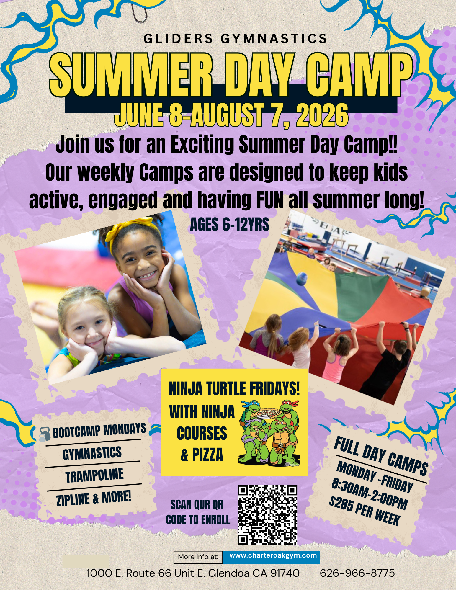 Beige and Purple 90s Retro Paper Collage Style Cheerleader Competition Flyer (1)